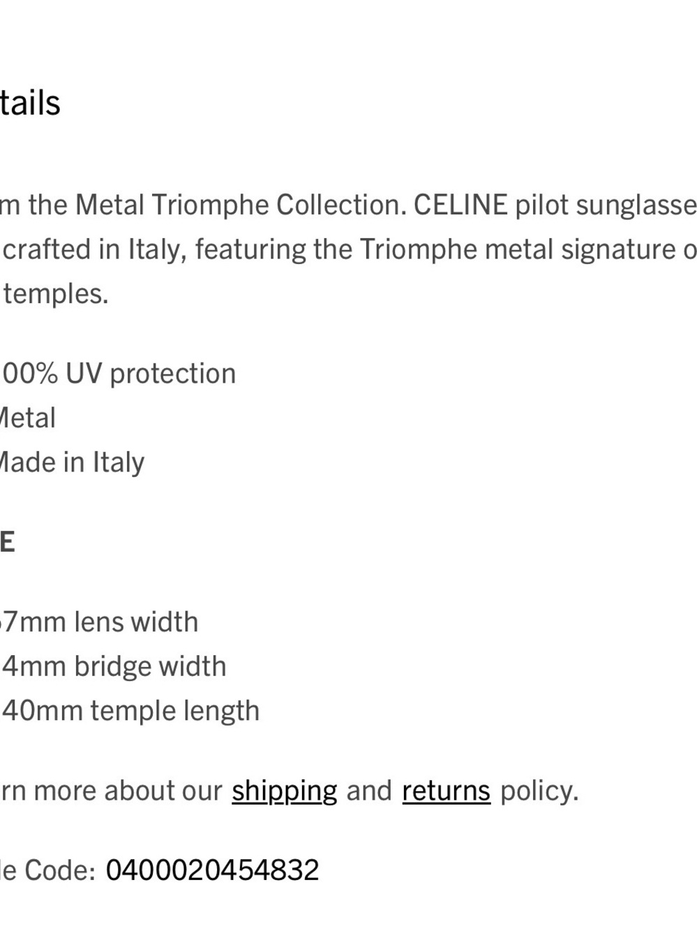 Celine Gold Metal Sunglasses with Green Lenses - Picture 3 of 3